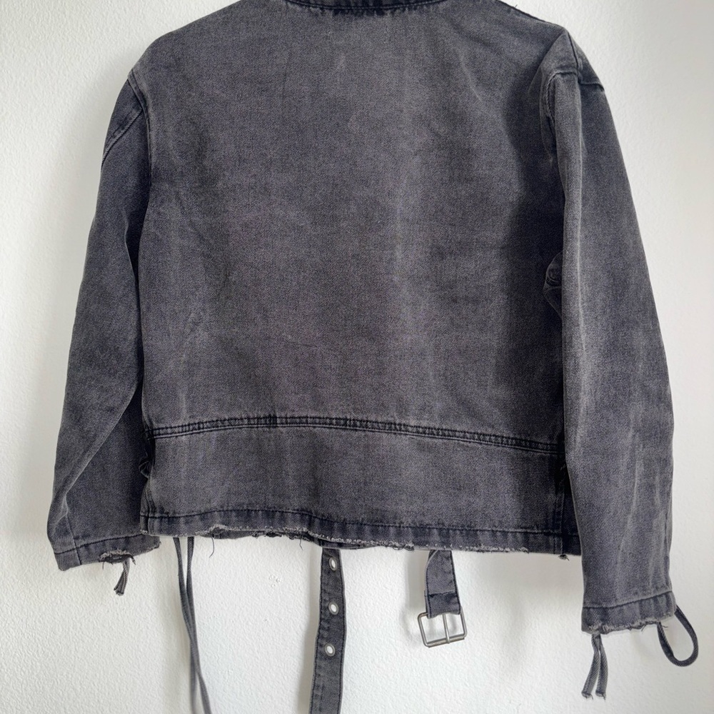 12th tribe "Jetsetter" dark gray denim jacket size S NWOT - Picture 6 of 6